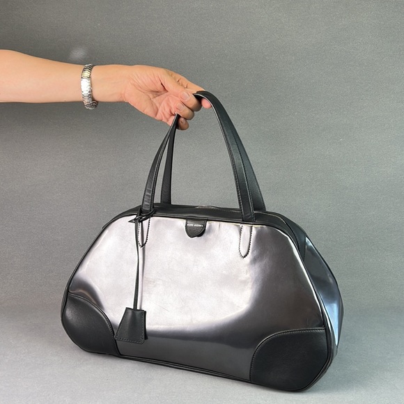 Marc jacobs top hanle leather bowling bag mirror finish 2012 runway collection - Picture 8 of 16